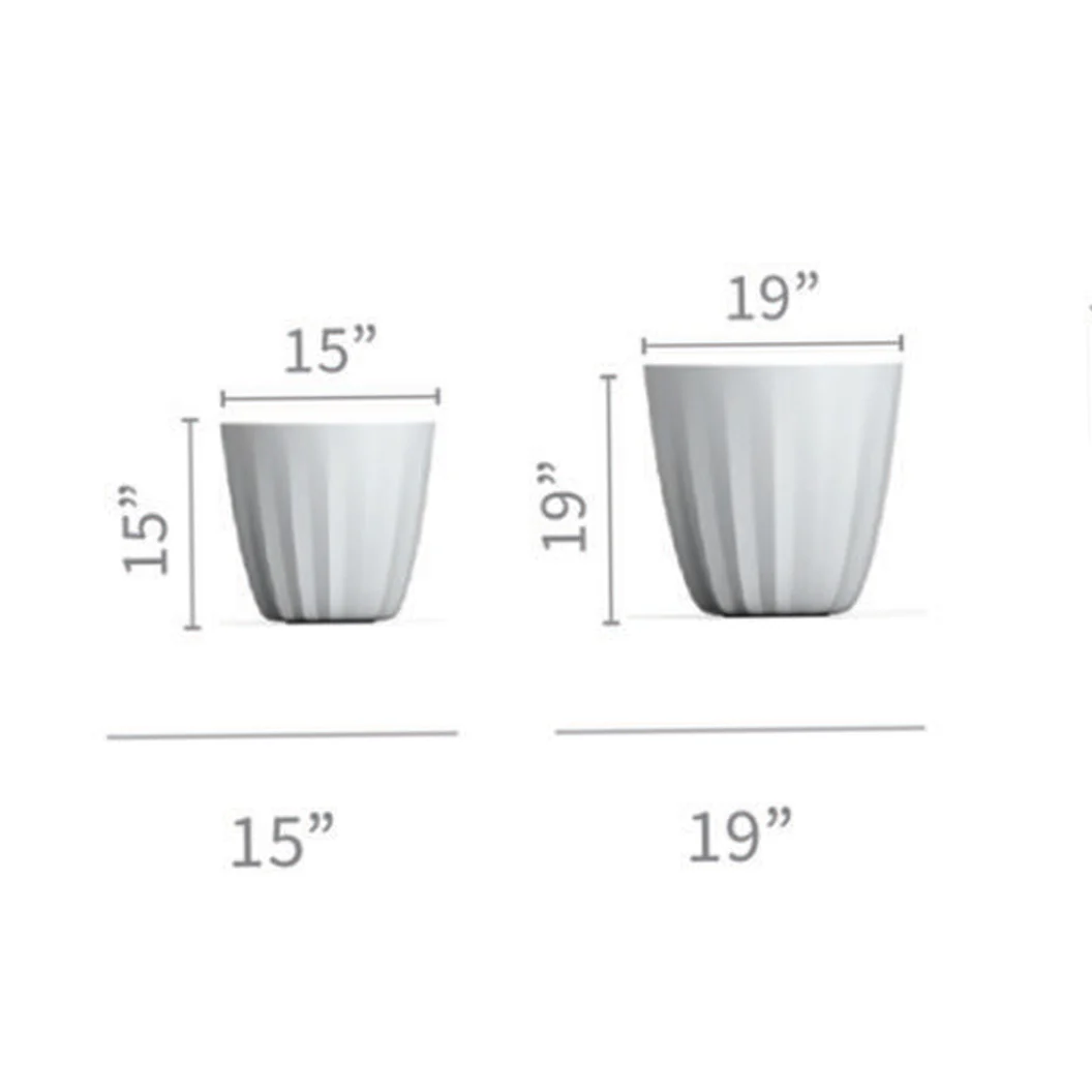 Crescent Garden Pleat Modern Planter in Slate - Image 3