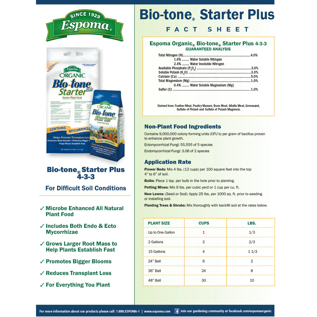Espoma Bio-Tone® Starter Plus Organic Fertilizer - Image 3