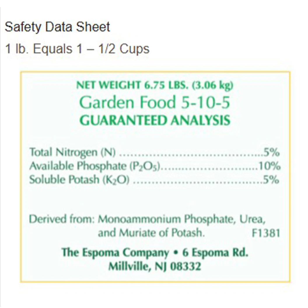 Espoma Garden Food 5-10-5 - Image 3