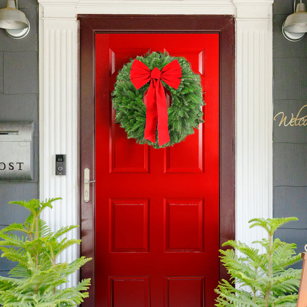 Fraser Fir Wreath with Red Bow - Image 2