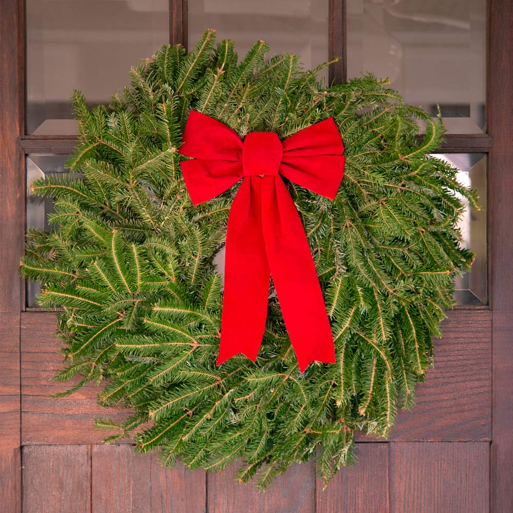 Fraser Fir Wreath with Red Bow - Image 3