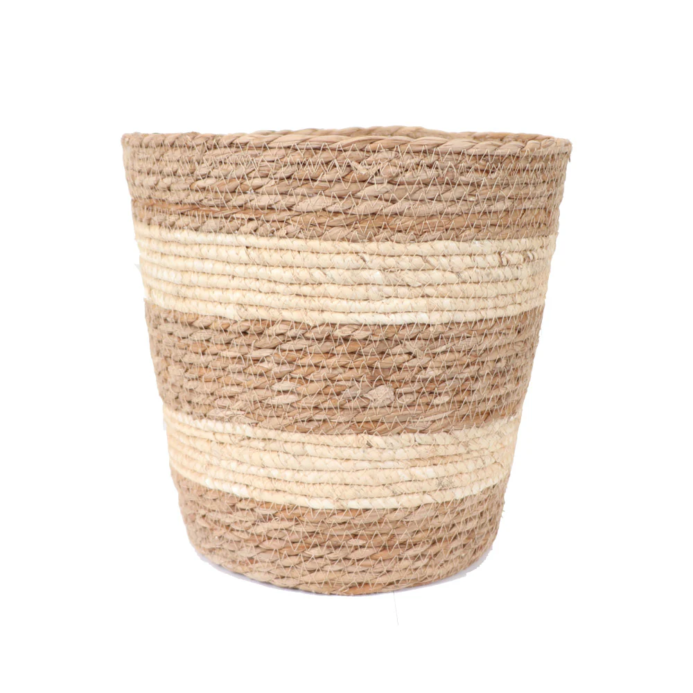Striped Jute Woven Basket - Image 3